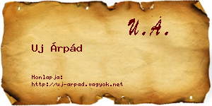 Uj Árpád névjegykártya